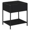 Coaster Fine Furniture 930235 Amherst - 1-Drawer Radio Weave Rattan Metal Side Table - Black
