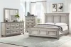 New Classic 00-2114-24C New Classic 00-2114-24C Mariana - 6/0 California King 4 Piece Bedroom Set (Bed, Dresser, Mirror, Chest) - Beige / Gray