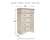 Ashley Furniture B743-46 Realyn - Five Drawer Chest - White / Brown / Beige