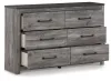 Ashley Furniture B1290-31 Bronyan - Six Drawer Dresser - Dark Gray