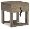 Ashley Furniture T854-3 Loyaska - Rectangular End Table - Grayish Brown