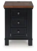 Ashley Furniture T664-7 Wildenauer - Chair Side End Table - Brown / Black