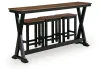 Ashley Furniture D634-113 Wildenauer - Rectangular Dining Room Counter Table Set (Set of 4) - Brown / Black