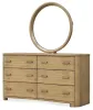 Pulaski Furniture BP432-170QN-KIT21 Pulaski Furniture BP432-170QN-KIT21 Leeza - Queen Upholstered Panel Bed, 2 Accent Nightstands, Drawer Dresser With Mirror And Bench - Brown