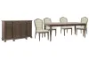 Pulaski Furniture P412240-KIT6 Pulaski Furniture P412240-KIT6 Saddle Creek - Extendable Leg Dining Table With 4 Upholstered Side Chairs And Server - Timber Brown