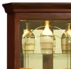 Pulaski Furniture 20205 PFC Curios - Mirrored 4 Shelf Corner Curio Cabinet - Victorian Brown