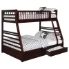 CoasterEssence 460184 Ashton - 2-Drawer Wood Twin Over Full Bunk Bed - Cappuccino