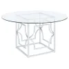 Coaster Fine Furniture 192561BG Starlight - Round Glass Top Metal Dining Table - Chrome