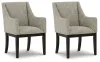 Ashley Furniture D984-01A Burkhaus - Dining UPH Arm Chair (Set of 2) - Beige / Dark Brown
