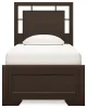 Ashley Furniture B441/31/36/53/83 Ashley Furniture B441/31/36/53/83 Covetown - 4 Pc. - Dresser, Mirror, Twin Panel Bed - Dark Brown