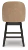 Ashley Furniture D618-324 Neymorton - Upholstered Swivel Faux Leather Barstool (Set of 2) - Dark Grayish Brown