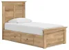 Ashley Furniture PCB1170B30 Ashley Furniture PCB1170B30 Makidern - Twin Panel Storage Bed With 2 Under Bed Storage Units - Tan