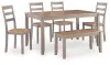 Ashley Furniture PCD403-325 Harperfeld - Dining Room Table Set (Set of 6) - Natural / Gray