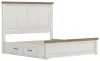 Ashley Furniture B4615B13 Ashley Furniture B4615B13 Savonport - King Panel Bed With Under Bed Storage Unit - White / Brown