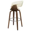 CoasterEssence 100206 Zion - Upholstered Swivel Bar Stool - Walnut And Ecru