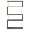 CoasterEssence 802340 Emelle - 4-Shelf Glass Panel Bookshelf - Gray Driftwood