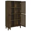 Coaster Fine Furniture 950335 Elouise - 4 Door Engineered Wood Tall Accent Cabinet - Dark Pine