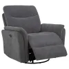 Coaster Fine Furniture 610443P Adler - Upholstered Power Swivel Glider Recliner - Charcoal Gray