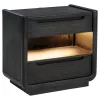 Coaster Fine Furniture 222492 Leandro - 2-Drawer LED Nightstand With USB - Burnished Black
