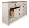 Ashley Furniture B267-31 Willowton - Six Drawer Dresser - Brown / Beige / White