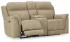 Ashley Furniture 5930218 Ashley Furniture 5930218 Next-Gen Durapella - Power Reclining Loveseat With Console/Headrest - Sand