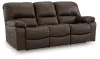 Ashley Furniture U43808/87/74/98 Leesworth - 3 Pc. - Power Reclining Sofa,  Loveseat, Rocker Recliner - Dark Brown