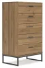 Ashley Furniture EB1866-245 Deanlow - Five Drawer Chest - Honey