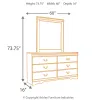 Ashley Furniture B128B1 Huey Vineyard - Dresser, Mirror - Black