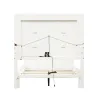 Samuel Lawrence Furniture S910-BR-K1 Melrose - Queen Panel Bed with LED Lights in a White Finish - White