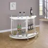 CoasterEssence 101066 Amarillo - Freestanding Glass Top Home Bar Wine Cabinet - White