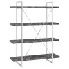 CoasterEssence 802613 Grimma - 4-Shelf Bookshelf - Rustic Gray And Chrome