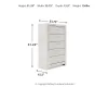Ashley Furniture B2640-46 Altyra - Five Drawer Chest - White