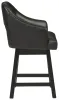 Ashley Furniture D380-924 Tallenger - UPH Swivel Barstool (Set of 2) - Black / Dark Brown