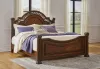 Ashley Furniture B764/31/36/46/50/72/97/93(2) Ashley Furniture B764/31/36/46/50/72/97/93(2) Lavinton - 8 Pc. - Dresser, Mirror, Chest, King Poster Bed, 2 Nightstands - Brown