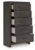 Ashley Furniture B3789/31/36/46/53/83 Prendonea - 5 Pc. - Dresser, Mirror, Chest, Twin Panel Bed - Charcoal