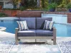 Ashley Furniture PCP418-835 Half Moon Beach - Loveseat With Cushion - Blue / Gray