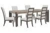 Pulaski Furniture P402240-KIT21 Pulaski Furniture P402240-KIT21 Anderson Park - Leg Dining Table With 6 Upholstered Side Chairs - Moose Trail / Frontier Brown