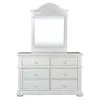 Liberty Furniture 607-BR-FPBDM Summer House - 3 Piece Bedroom Set (Full Panel Bed, Dresser & Mirror) - Oyster White
