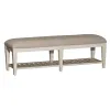 Liberty Furniture 824-BR47 Heartland - Bed Bench - Antique White / Tobacco Tops