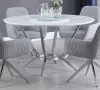 CoasterElevations 110321 Abby - Round Lazy Susan Dining Table - White High Gloss