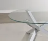 Coaster Fine Furniture 708127 Kenzie - Round Tempered Glass Top End Side Table - Chrome