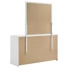 Coaster Fine Furniture 223093M Ines - 6-Drawer Bedroom Dresser With Mirror - White High Gloss