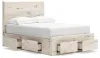 Ashley Furniture B2310B24 Ashley Furniture B2310B24 Lawroy - Full Panel Bed With Storage footboard And 2 Under Bed Storage Units - Light Natural