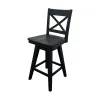 Intercon BS-BS-375W-BLK-K24 Wooden Barstool With X Back - Black