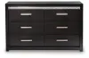 Ashley Furniture PCB2611-31 Brizmore - Six Drawer Dresser - Black