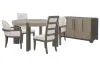 Pulaski Furniture P402230-KIT38 Pulaski Furniture P402230-KIT38 Anderson Park - Round Dining Table With 2 Upholstered Side Chairs, 2 Host Chairs And Sideboard - Moose Trail / Frontier Brown