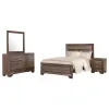 CoasterEveryday 204191KW-S4 Kauffman - 4 Piece California King Bedroom Set - Washed Taupe