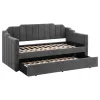 CoasterEssence 315962 Kingston - Upholstered Twin Daybed With Trundle - Charcoal