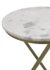 CoasterEssence 959562 Malthe - Round Marble Top Accent Side - White And Antique Gold