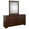 CoasterEssence 200713M Jessica - 6-Drawer Dresser With Mirror - Cappuccino
